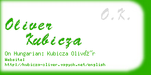 oliver kubicza business card